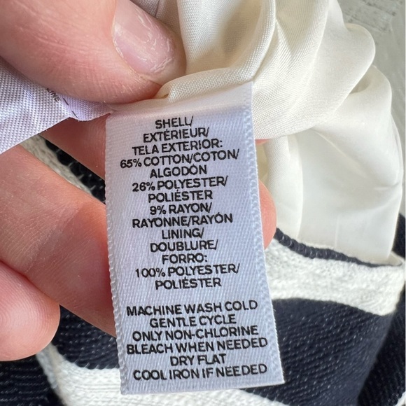 Loft Navy striped White Nautical | Coastal | Fisherman mini/midi skirt sz 8 NWT - Picture 4 of 7